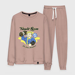 Костюм хлопковый мужской Vault GYM - for true survivors, цвет: пыльно-розовый