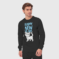 Костюм хлопковый мужской Happy new year - kitten, цвет: черный — фото 2