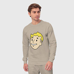 Костюм хлопковый мужской Vault boy head, цвет: миндальный — фото 2