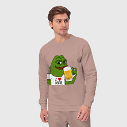 Костюм хлопковый мужской Drink Pepe, цвет: пыльно-розовый — фото 2