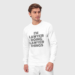 Костюм хлопковый мужской Im doing lawyer things, цвет: белый — фото 2