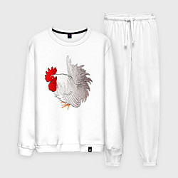 Костюм хлопковый мужской Петушок, цвет: белый