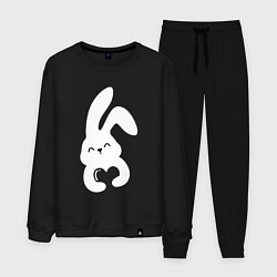 Костюм хлопковый мужской Lovely bunny, цвет: черный