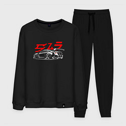 Костюм хлопковый мужской Nissan GTR art, цвет: черный