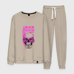 Костюм хлопковый мужской Hooligan skull, цвет: миндальный