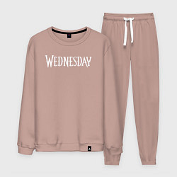 Костюм хлопковый мужской Wednesday Logo, цвет: пыльно-розовый