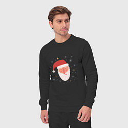 Костюм хлопковый мужской Голова Деда Мороза, цвет: черный — фото 2