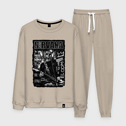 Костюм хлопковый мужской Nirvana grunge 2022, цвет: миндальный