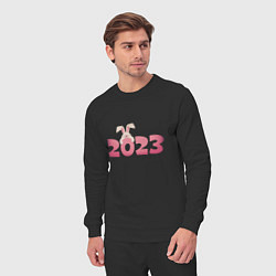 Костюм хлопковый мужской Pink rabbit 2023, цвет: черный — фото 2