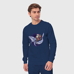 Костюм хлопковый мужской Санта и кит, цвет: тёмно-синий — фото 2