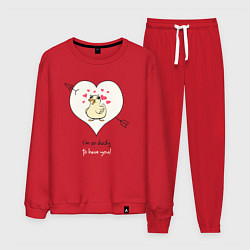 Костюм хлопковый мужской Im so ducky to have you, цвет: красный