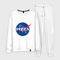 Костюм хлопковый мужской Nasa - pizza, цвет: белый