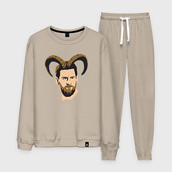 Костюм хлопковый мужской Messi goat, цвет: миндальный