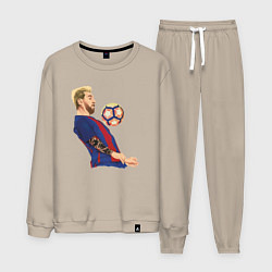Костюм хлопковый мужской Messi Barcelona, цвет: миндальный