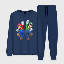 Костюм хлопковый мужской Марио и Луиджи, цвет: тёмно-синий