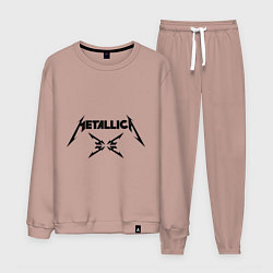 Костюм хлопковый мужской Metallica, цвет: пыльно-розовый