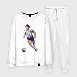 Костюм хлопковый мужской Maradona football, цвет: белый