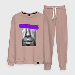 Костюм хлопковый мужской Purple censore, цвет: пыльно-розовый