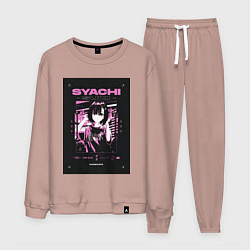Костюм хлопковый мужской Syachi suki slayer punk, цвет: пыльно-розовый