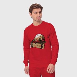 Костюм хлопковый мужской Hugs from crab, цвет: красный — фото 2