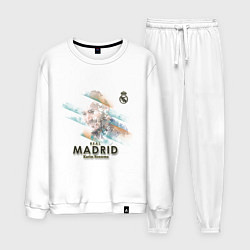 Костюм хлопковый мужской Real Madrid-Karim Benzema 2, цвет: белый