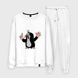 Костюм хлопковый мужской Чешский крот, цвет: белый