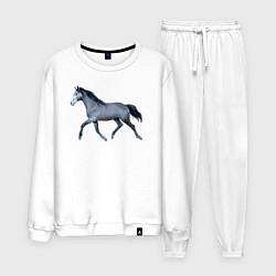 Костюм хлопковый мужской Голштинская лошадь, цвет: белый