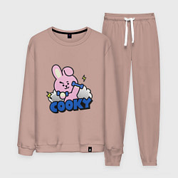 Костюм хлопковый мужской Cooky BT21 Jungkook, цвет: пыльно-розовый