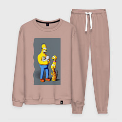 Мужской костюм Homer Simpson and cats - нейросеть арт