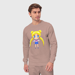 Костюм хлопковый мужской Sailor moon chibi, цвет: пыльно-розовый — фото 2