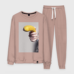 Костюм хлопковый мужской Хулиганы, цвет: пыльно-розовый