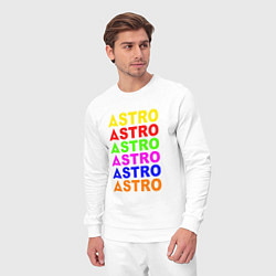 Костюм хлопковый мужской Astro color logo, цвет: белый — фото 2