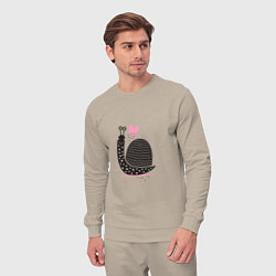 Костюм хлопковый мужской Влюбленная Улитка, цвет: миндальный — фото 2