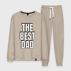 Мужской костюм The best dad белая надпись с тенью