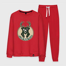 Костюм хлопковый мужской Fear duh deer, цвет: красный