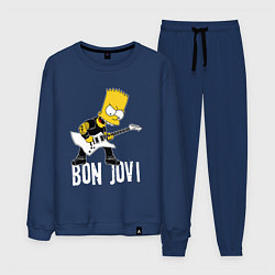 Костюм хлопковый мужской Bon Jovi Барт Симпсон рокер, цвет: тёмно-синий