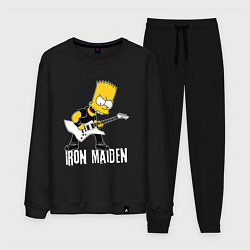 Костюм хлопковый мужской Iron Maiden Барт Симпсон рокер, цвет: черный