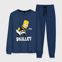 Костюм хлопковый мужской Skillet Барт Симпсон рокер, цвет: тёмно-синий
