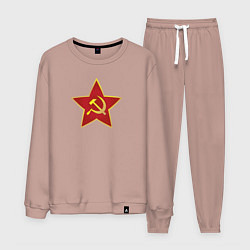 Костюм хлопковый мужской СССР звезда, цвет: пыльно-розовый