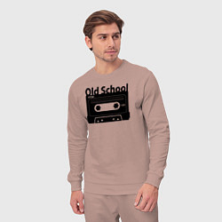 Костюм хлопковый мужской Old school music, цвет: пыльно-розовый — фото 2