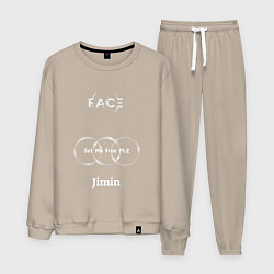 Костюм хлопковый мужской JIMIN FACE Set Me Free, цвет: миндальный