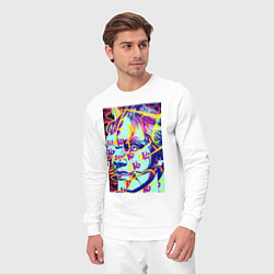 Костюм хлопковый мужской Andy Warhol - pop art - self-portrait, цвет: белый — фото 2
