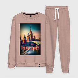 Костюм хлопковый мужской Москва - Кремль, цвет: пыльно-розовый