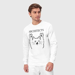 Костюм хлопковый мужской Architects - rock cat, цвет: белый — фото 2