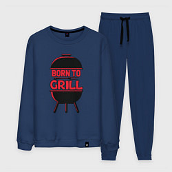 Костюм хлопковый мужской Born to grill, цвет: тёмно-синий
