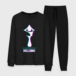 Костюм хлопковый мужской Символ Hellsing в стиле glitch, цвет: черный