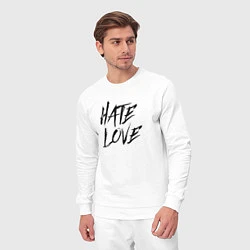 Костюм хлопковый мужской Hate love Face, цвет: белый — фото 2