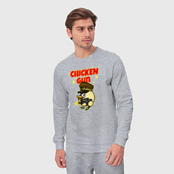 Костюм хлопковый мужской Chicken Gun - игра, цвет: меланж — фото 2