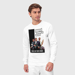 Костюм хлопковый мужской Майкл, Франклин, Тревор из GTA, цвет: белый — фото 2