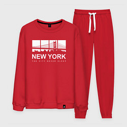 Костюм хлопковый мужской Нью-Йорк Сити, цвет: красный